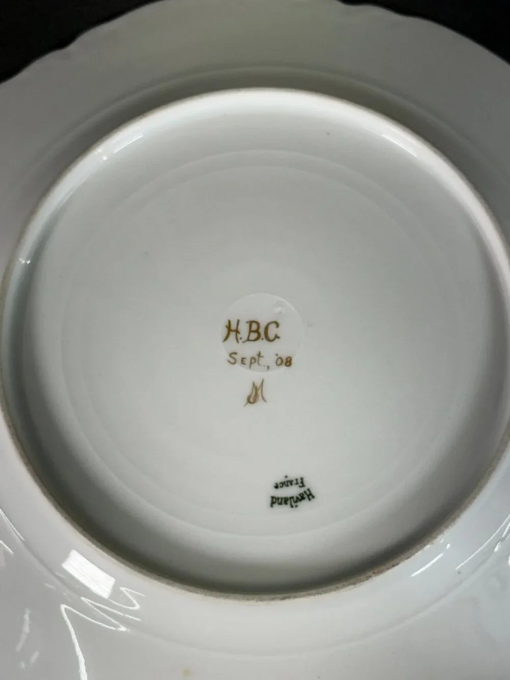 Antique Haviland Limoges France Porcelain Plate Gold Gilt Hand Painted 1908